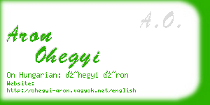 aron ohegyi business card